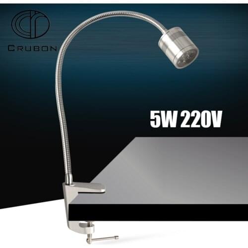 CRUBON 5W 220V Working Light With Switch Clip Work Light G Basement for CNC Miller Lathe Industrial Milling Machines Grinders