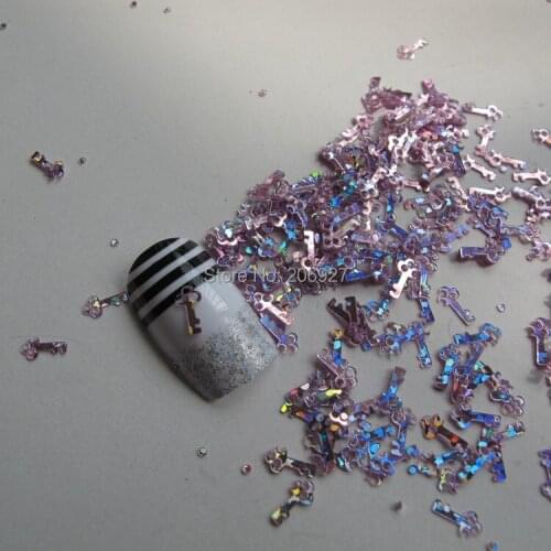 GD2-4 20g/bag Cute Laser Pink Key Nail Art Shinny Glitter Cute Decoration Nail Art Decoration