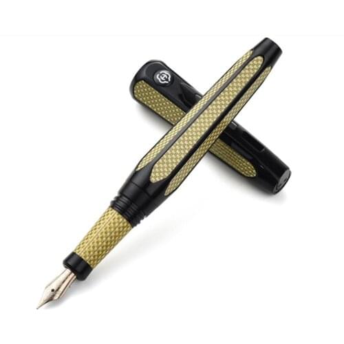 HERO H712 SPACE 10K Gold Fountain Pen with Rollerball Pen Refill Two-head Golden Collected Gift Pen & Box for Business Office