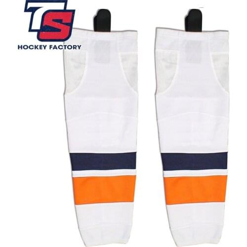 Cool hockey free shipping 100% Polyester Breathable Islanders Ice Hockey sport Socks Cheap Shin Guards W035 high quality