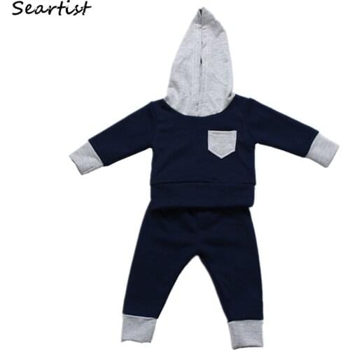 Seartist Baby Boys Clothing Set Boys Pullovers and Joggers Outerwear Kids Long Sleeve Hooded Sweater+Pants Suit 2021 New 45