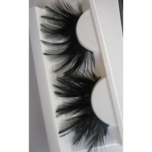 Minimum order $ 5) Natural black feather personality false eyelashes cosmetic make-up ball style False eyelashes