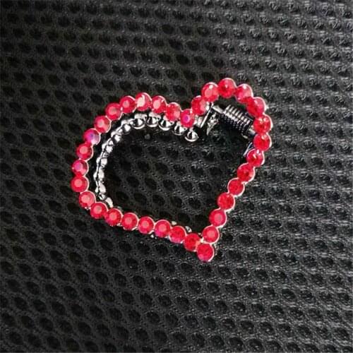 Trendy Rhinestone Crystal Heart Hair Claws Women Hairwear Geometric Crab Clip Ornaments Pearl Hair Clip Wedding Hair Jewelry