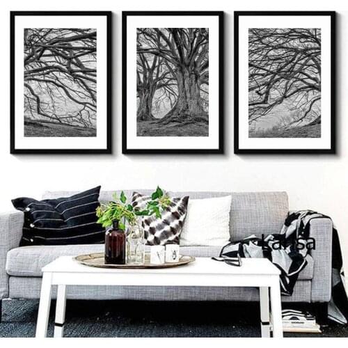 Wall Posters Black and White 3Pieces Canvas Painting for Interior Picture for The Home Design Frameless Art Prints Modern Decor