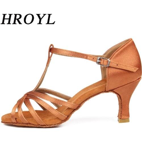 Ballroom Latin Dance Shoes For Women/Ladies/Girls Heeled 5/7/7.5CM Dance Shoes High Quality Satin Latin Dance Shoes Soft Sole