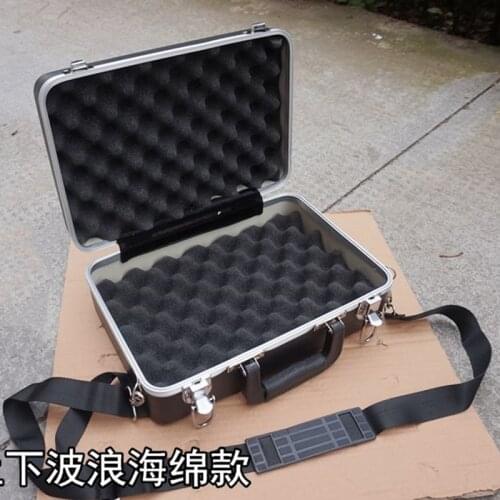 Plastic Aluminum Alloy Tool Box Shockproof Equipment Protection Storage Instrument Case Suitcase With Sponge Shoulder Strap