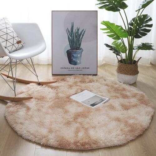 Nordic bedroom hanging basket floor mat plush round carpet thick sponge baby anti-fall rug bedside carpet child crawling rug