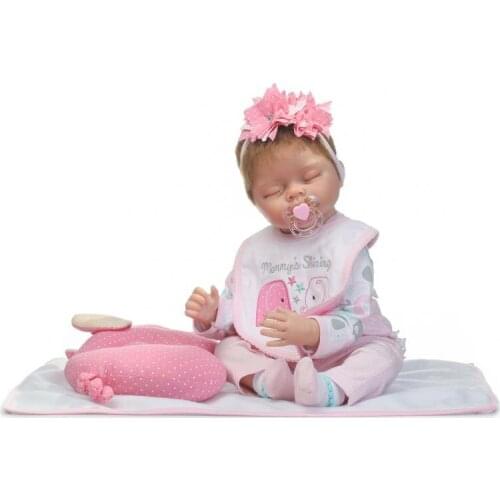 Bebe Newest NPK doll reborn 22" 55cm realistic silicone reborn baby dolls children sleeping doll toys soft touch bonecas