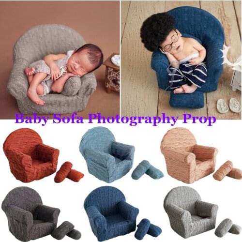 Newborn Photography Props Baby Posing Sofa with Pillows Mini Furniture Arm Chair Infants Sleeping Art Studio Photo Accessories