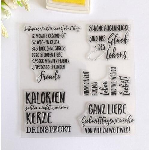 German Wishes Series 1 Clear Stamps/Seals For DIY Scrapbooking/Card Making/Album Decorative Silicone Stamp Crafts