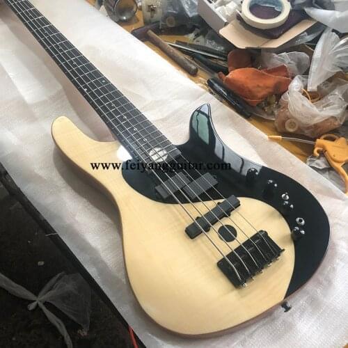 High-quality 5-string butterfly bass, tiger maple veneer, maple neck, alder body, yin and yang bass, musical instruments, postag