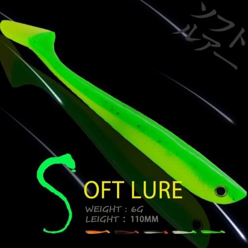 WALK FISH 4PCS/Lot Silicone Soft Worm Lure 110mm/6g Swimbait Atificial Wobblers Soft Fishing Baits Bass Pike Sea Fishing Tackle
