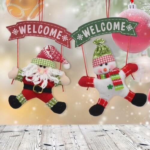 1Pcs Santa Claus Door Hanging Christmas Tree christmas decorations for home outdoor Non-woven Hanging Pendant Ornament Gifts