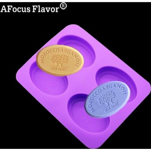 1 Pc 4 Oval Holes Tree Soap Silicone Mold Plaster Candle Crafts Toys Cake Baking Cakes Chocolate Fondant Mold Cake Stands