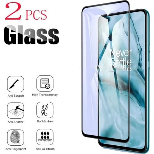 2PCS For OnePlus Nord Screen Protector Case Full Glue Tempered Glass Protective Cover On OnePlus8 8 Z 5G AC2001, AC2003
