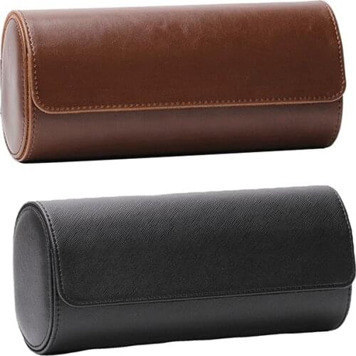 3 Slot Leather Watch Box Display Case Chic Portable Vintage Jewelry Organizer for Men & Women Durable for Travel or Outdoor Use