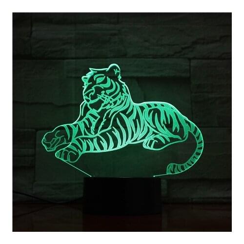 3D LED Night Lights Tiger with 7 Colors Light for Home Decoration Lamp Amazing Visualization Optical Illusion Gift GX1550