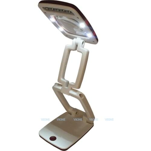 3X Foldable Magnifier LED Illumination Desktop Lamp Magnifying Glass for Reading Writing