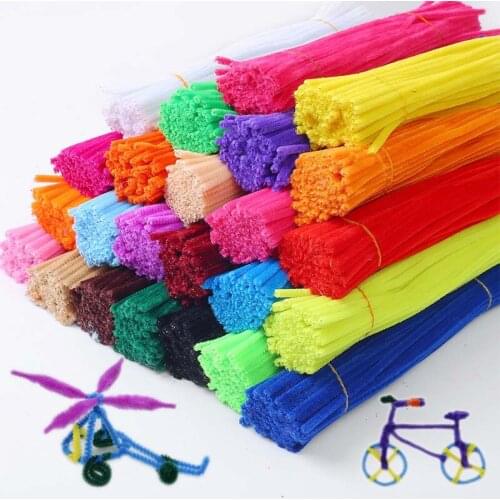 50/100PCS 30cm Colorful Chenille Stems Pipe Cleaners Kids Plush Educational Toys Handmade Art Materials Toys DIY Craft Supplies