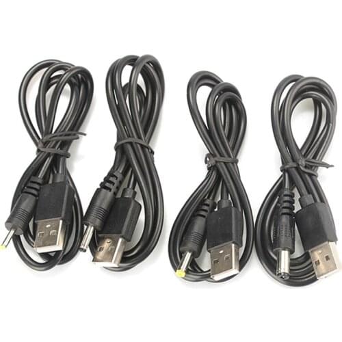 DC Power Adapter Plug USB Convert To 3.5*1.35/4.0*1.7/5.5*2.1 mm Black Shape Right Angle Jack With Cord USB Charging Cable