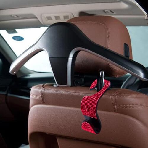 Car Seat Back Hook Diamond Bling Rhinestones Hanger Auto Back Universal Headrest Mount Storage Holder Car Interior Accessories