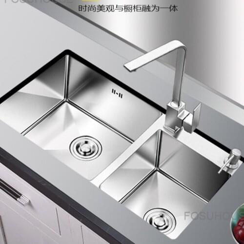 Large Handmade Stainless Steel Kitchen Sink Double Sink 304 Kitchen Sink 85x45 88x48 92x45 Kitchen Sink Double Kitchen Sink