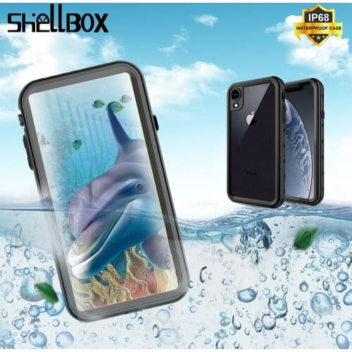 SHELLBOX Original Waterproof Case For iPhone XR Swimming Diving Underwater Case Cover For iPhone XR Case Shockproof Coque