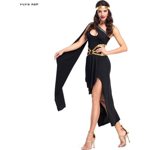 Black and White Girl Ancient Greek mythology Goddess Athena Cosplay Woman Halloween Costume Carnival Purim Role play party dress