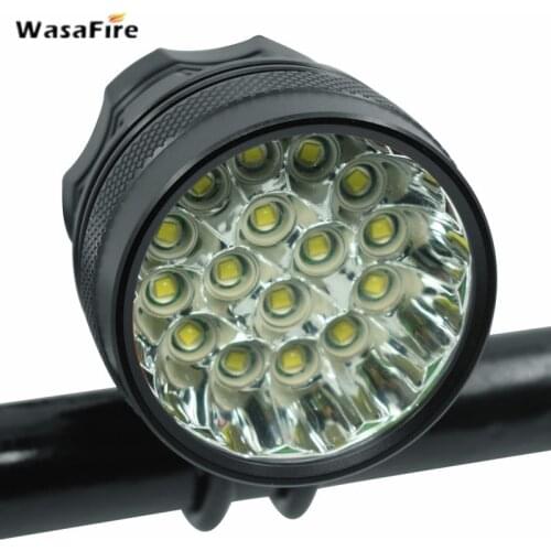 Wasafire 40000 LM Bike Bicycle Headlight Light Battery 16*XML-T6 LED Front Riding Cycling Front Light Outdoor Night Riding Light