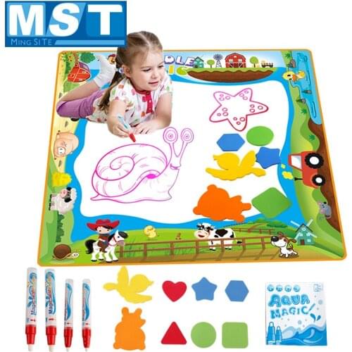 100*100CM Magic Water Drawing Mat Coloring Board With Water Magic Pen Early Learning Educational Painting Toys Game For Kids