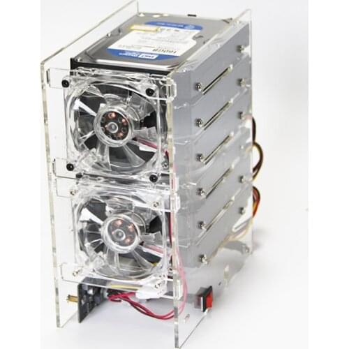 DIY hard disk expansion bracket HDD 3.5 NAS 6 10 disks External racks support power supply transparent acrylic rack