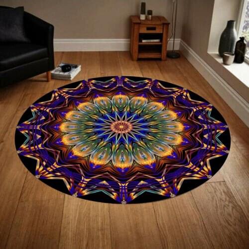Mandala Color136 Patterned Round Carpet, Non Slip Floor Carpet,Kitchen Rug,Teens Carpet, Corridor Rug, area Rug Modern Carpet