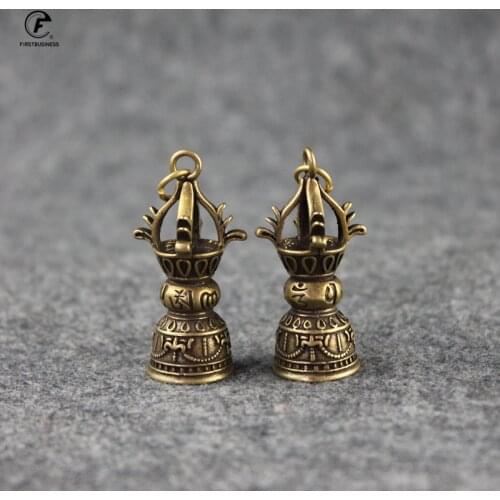 Copper Brass Buddhist Vajra Bell Key Handmade Home Decor Ornaments Crafts Copper Miniatures Bell Figurines Desktop Decoration