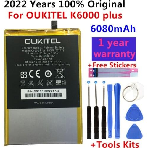 Mobile phone battery OUKITEL K6000 plus battery 6080mAh Original battery High capacit OUKITEL phone battery