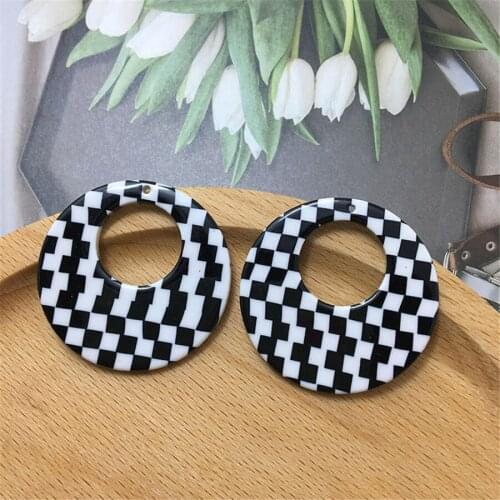 Fashion Round Circle Geometry Earring Necklace Pendants DIY Jewelry Findings Resin Charms Ornament Accessory 34mm 20pcs