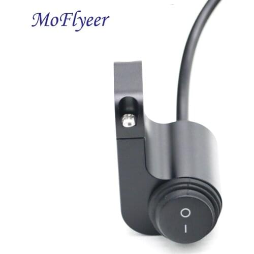 MoFlyeer Handlebar Switch ATV Handlebar Light Switch 12V CNC Aluminium Alloy with Led Light Button Waterproof Switches