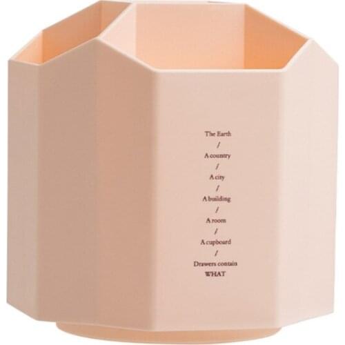 Desktop Pen Holder 360° Rotating 5 Grid Pencil Stand Pot Storage Organizer Home Office Supply