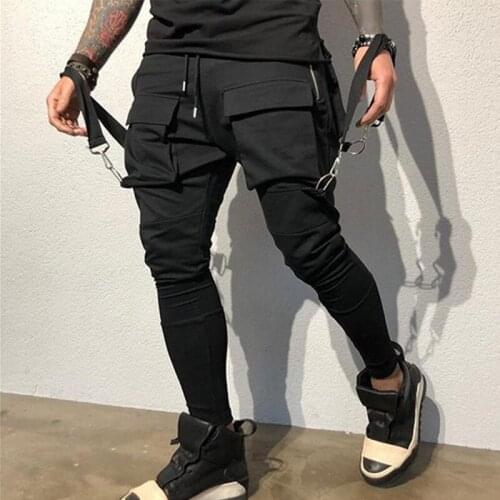 2021 Autumn new mens cotton Sweatpants Fitness workout solid trousers male Casual fashion Pencil Pants Joggers sportswear