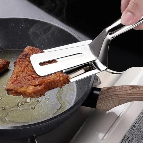 Stainless Steel Food Tongs Fried Fish Steak Clip Tong BBQ Grilling Tong Non-Stick Barbecue Grilling Cooking Tongs CF-242