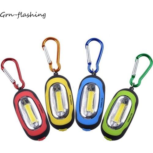 Portable LED Flashlight Mini Handy COB Keychain Torch 3 Lighting Modes For Indoor Outdoor Actives Camping Hiking Night Lighting
