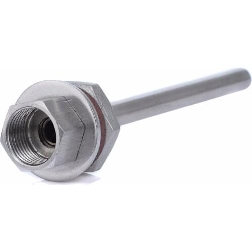 Practical 6'' Inch Homebrew Beer Kettle Thermowell Kit With 1/2" Lock Nut Beer Brew Kettle Thermowells Stainless Steel Mayitr