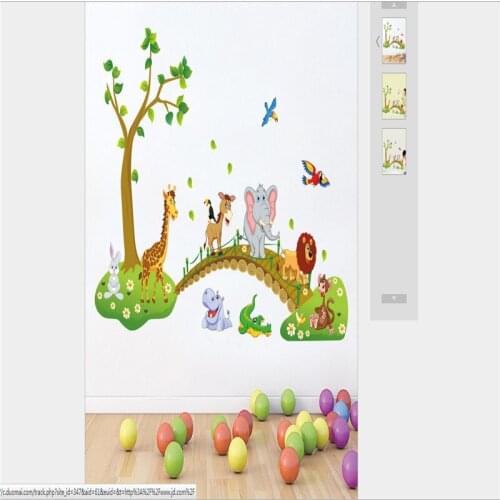 Tree Animals Monkey Removable Wall Decal Stickers DIY Baby Nursery Room Decor