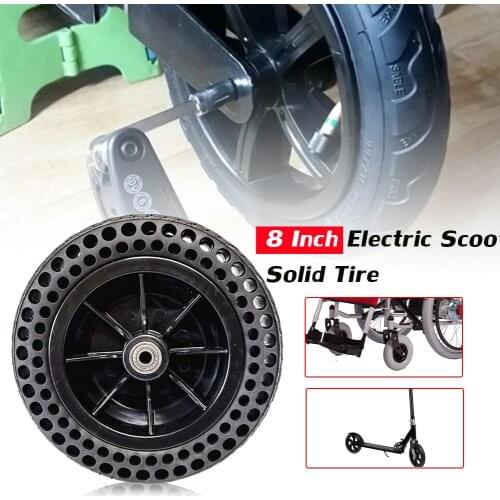 8 Inch Electric Scooter Tire 200x45-110(8x1-1/4) Pneumatic Wheel Solid Tire with Wheel Hub Shock Absorption Scooter Accessories