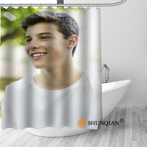 ShunQian Custom Shawn Mendes Fabric Hot Sale Modern Shower Curtain Bathroom 3D Waterproof 12 Hooks For The Bathroom High Quality