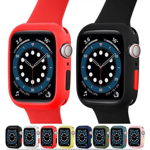 Soft TPU Silicone case Cover for iWatch Series 3 2 1 38mm 42mm Watch protector Bumper for Apple Watch Series 4 5 6 SE 40mm 44mm