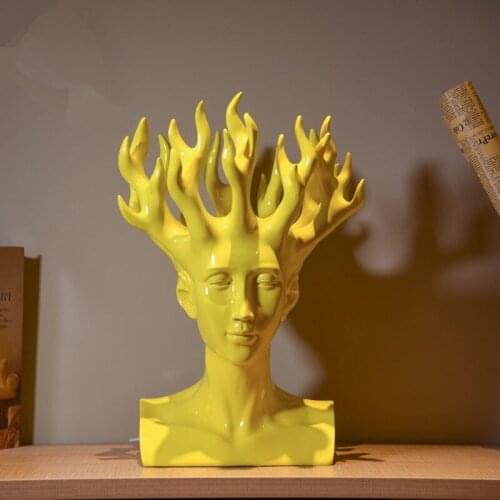 NORDIC RESIN HUMAN HEAD FLOWER VASE WINDOW DISPLAY FLOWER POTS MODERN ABSTRACT ART VASE HOME DECOR ORNAMENTS R357