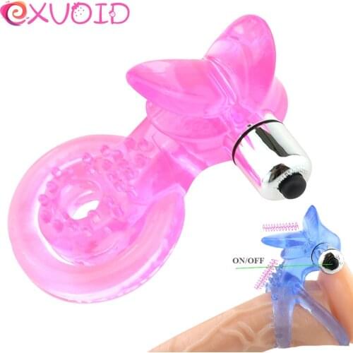 EXVOID Penis Vibrating Ring Delay Ejaculation Sex Toys for Men Male Cock Silicone Rings Tongue Vibrator Adult Products