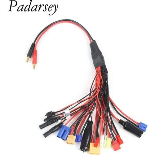 Padarsey RC Lipo Battery Charger Adapter with Multi Plug 4.0mm Banana Bullet for TRX Tamiya EC3 JST Futaba XT60 T-Dean 20 in 1