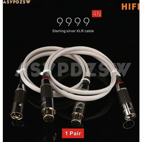 1 pair HIFI DIY 4N 9999 sterling silver MIC cable Audio signal XLR balance cable 1M/1.5M/2M
