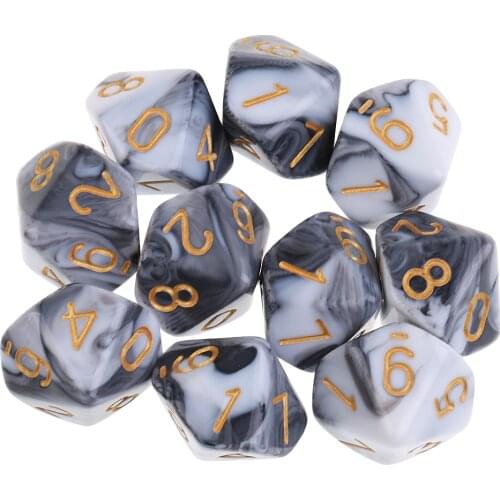 10pcs 10 Sided Dice D10 Polyhedral Dice for High quality